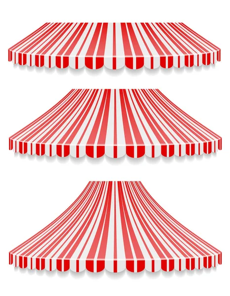 Canopée Rayée Pluie Soleil Pour Illustration Vectorielle Stock Commerce Isolé — Image vectorielle
