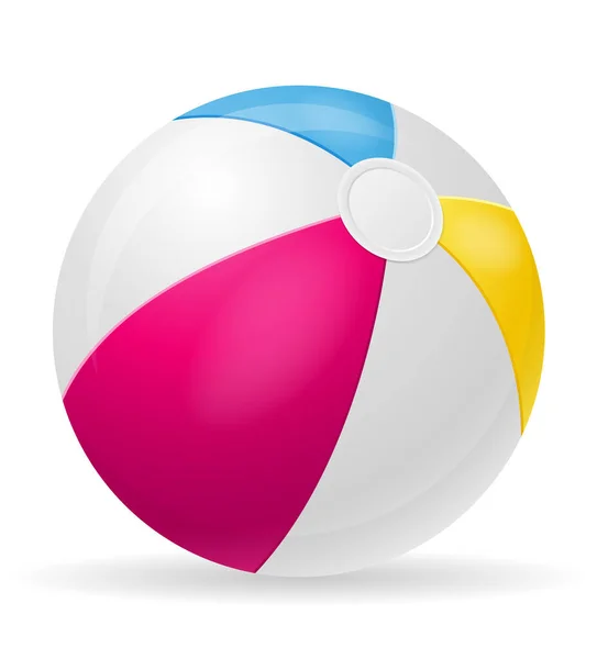 Beach Ball Childrens Toy Stock Vector Illustration Isolated White Background — Stock Vector