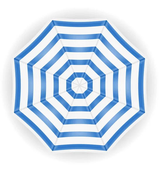 Strandutsikt Paraply Från Översta Lager Vektorillustration Isolerade Vit Bakgrund — Stock vektor