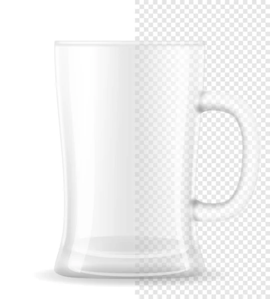 白い背景に分離されたビール透明株式ベクトル イラストのマグカップ — ストックベクタ