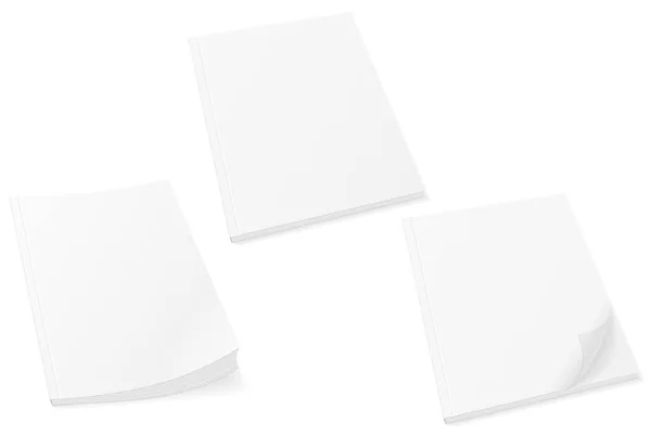 Copertina Modello Bianco Opuscolo Opuscolo Rivista Magazzino Vettore Illustrazione Isolato — Vettoriale Stock