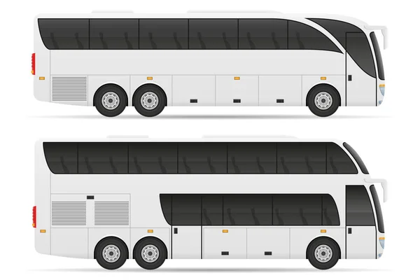 Ilustrasi Vektor Stok Bus Kota Terisolasi Pada Latar Belakang Putih - Stok Vektor