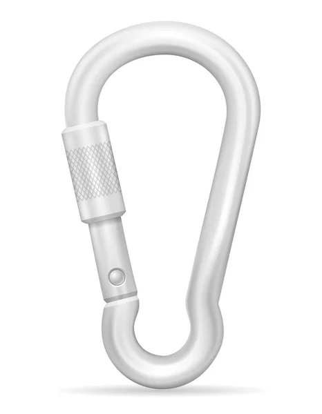 Carabiner Fastened Vector Illustration Isolated White Background — Stock Vector