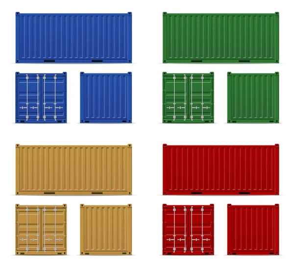 货物运输集装箱商品和货物库存矢量插图矢量插图在白色背景上隔离 — 图库矢量图片