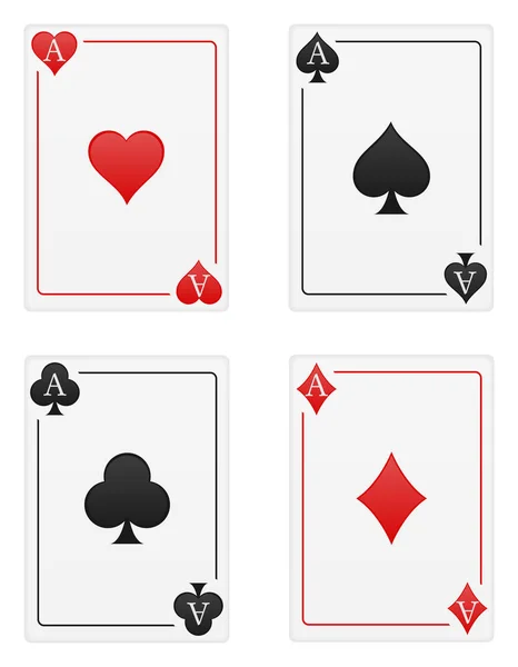 Casino Cards Ace Stock Vector Illustration Isolado Sobre Fundo Branco —  Vetores de Stock