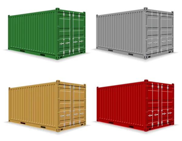 Frachtcontainer Für Die Lieferung Und Den Transport Von Waren Und — Stockvektor
