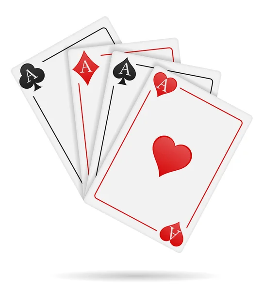 Casino Cards Ace Stock Vector Illustration Isolado Sobre Fundo Branco —  Vetores de Stock