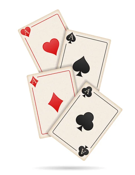 Casino Karten Ace Stock Vector Illustration Isoliert Auf Weißem Hintergrund — Stockvektor