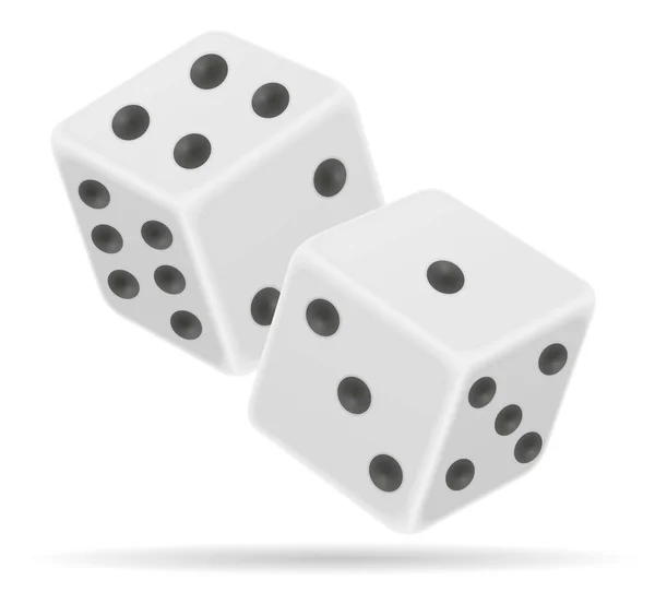 白色背景上孤立的赌场骰子股票矢量图 — 图库矢量图片