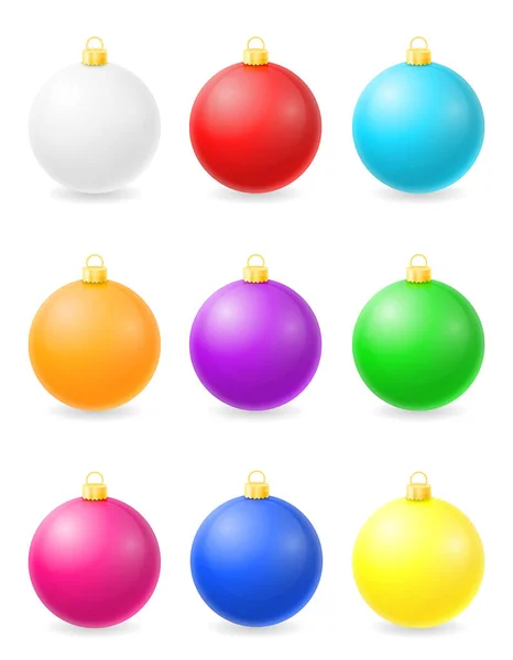 Різдвяні Кульки Запас Векторні Ілюстрації Ізольовані Білому Тлі — стоковий вектор