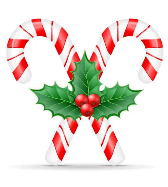 Karácsonyi Candy Stock Vektor Illusztráció Elszigetelt Fehér Background — Stock Vector