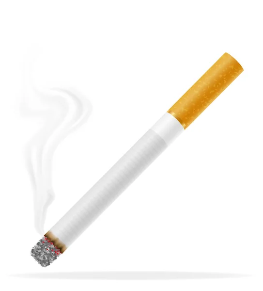 Cigarette Fumeur Avec Filtre Jaune Illustration Vectorielle Isolée Sur Fond — Image vectorielle