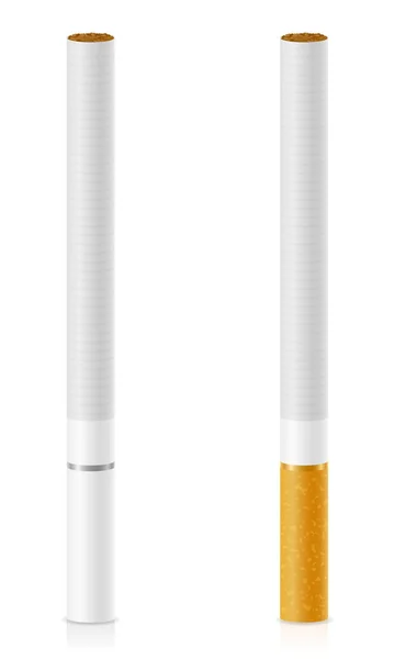 Cigarros Com Filtro Amarelo Branco Ilustração Vetorial Isolado Fundo —  Vetores de Stock