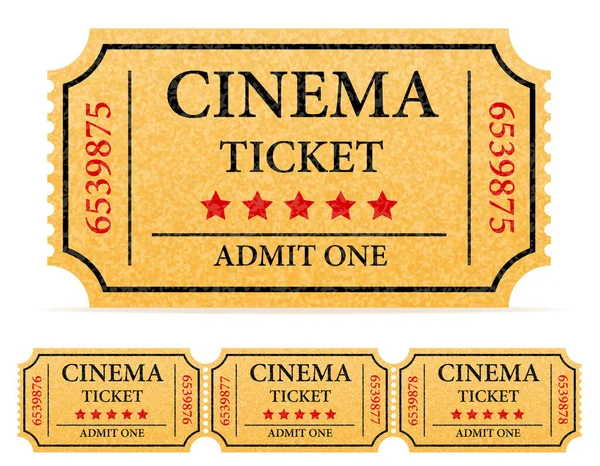 白い背景で隔離の映画館チケット株式ベクトル図 — ストックベクタ