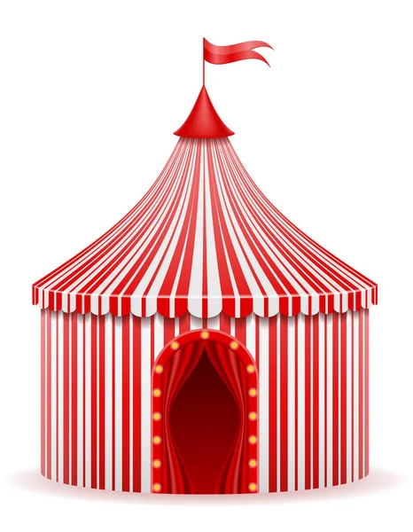 Pruhované Červené Cirkusových Stanu Akcií Vektorové Ilustrace Izolované Bílém Pozadí — Stockový vektor