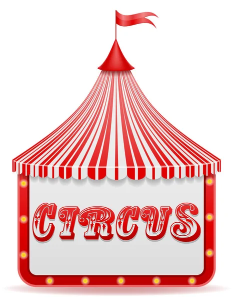 Illustration Vectorielle Papier Tente Cirque Rouge Rayé Isolé Sur Fond — Image vectorielle
