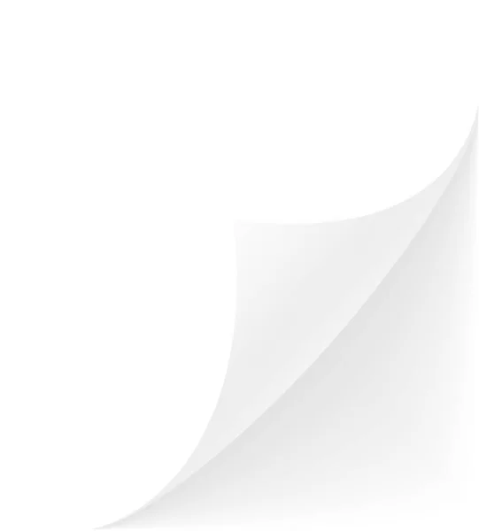 白い背景で隔離紙株式ベクトル図の曲がった角 — ストックベクタ