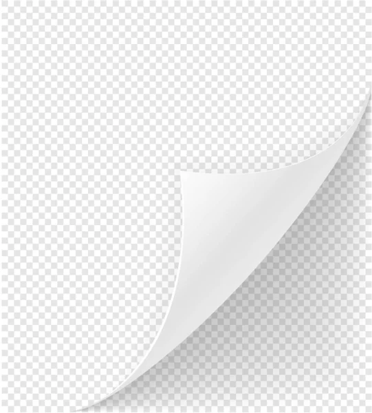 Зігнутий Кут Паперового Запасу Векторні Ілюстрації Ізольовані Білому Фоні — стоковий вектор