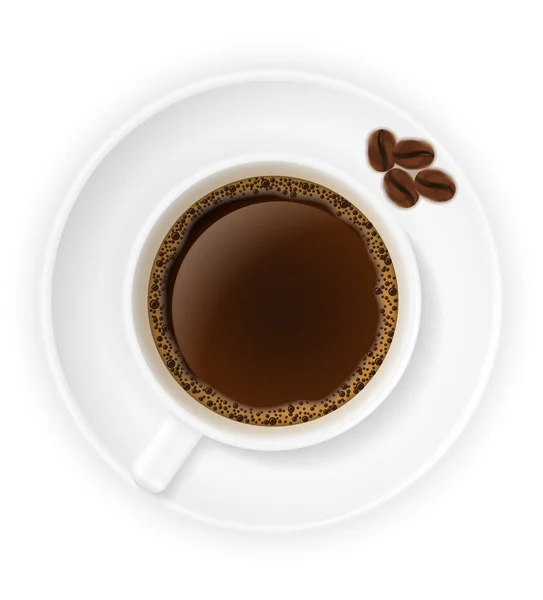 Csésze Kávé Stock Vektor Illusztráció Elszigetelt Fehér Background — Stock Vector