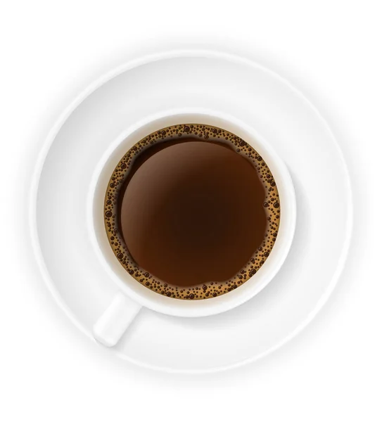 Kopp Kaffe Lager Vektorillustration Isolerade Vit Bakgrund — Stock vektor