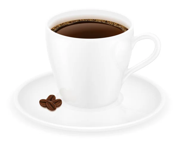 Tasse Kaffee Lager Vektor Illustration Isoliert Auf Weißem Hintergrund — Stockvektor
