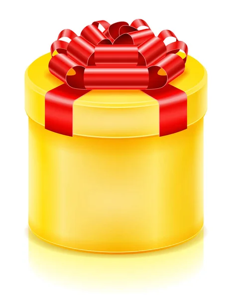 Boîte Cadeau Avec Arc Ruban Illustration Vectorielle Stock Isolé Sur — Image vectorielle