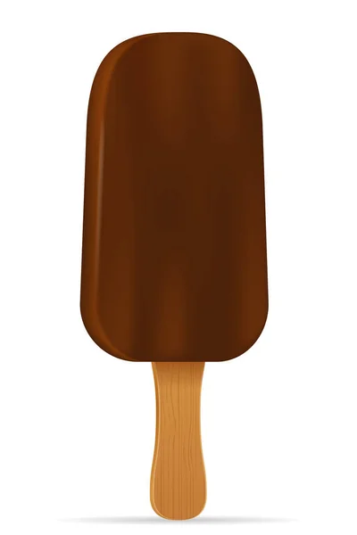 Crème Glacée Chocolat Glaçure Sur Bâton Illustration Vectorielle Isolé Sur — Image vectorielle