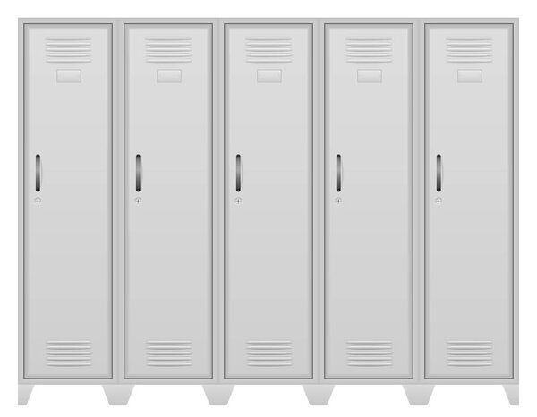 металлические шкафчики векторные иллюстрация на белом фоне
