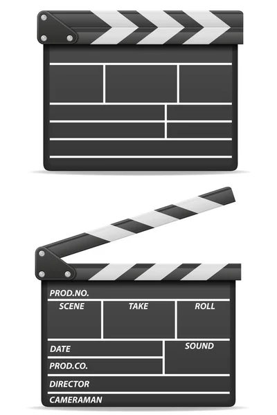 Film Clapper Stock Vektor Illustration Isoliert Auf Weißem Hintergrund — Stockvektor