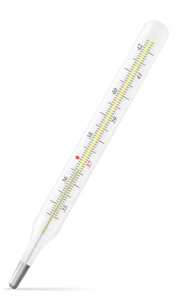 Mercurio Termometro Medico Stock Vettoriale Illustrazione Isolato Sfondo Bianco — Vettoriale Stock