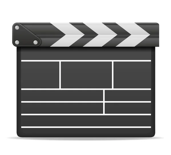 Beyaz Arka Plan Üzerinde Izole Film Clapper Hisse Senedi Vektör — Stok Vektör