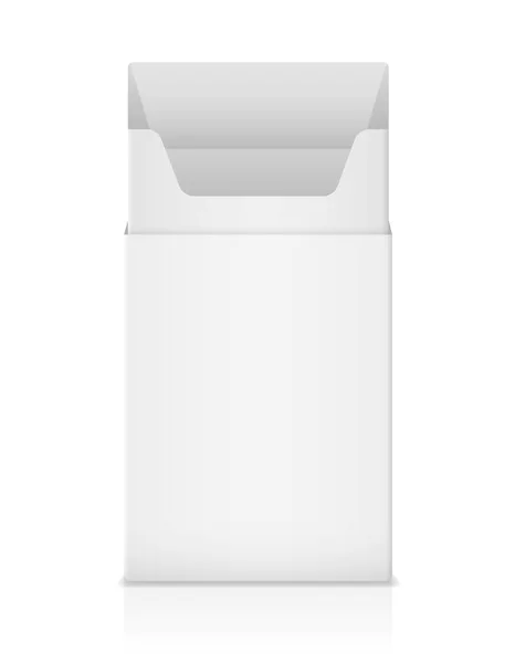 Шаблон Порожня Порожня Упаковка Сигарет Векторні Ілюстрації Ізольовані Білому Тлі — стоковий вектор
