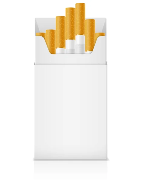 Vorlage Zigarettenschachtel Mit Gelbem Filtervektor Illustration Isoliert Auf Weißem Hintergrund — Stockvektor