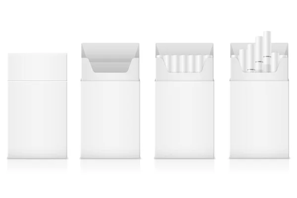 Gabarit Paquet Cigarettes Avec Filtre Blanc Illustration Vectorielle Isolé Sur — Image vectorielle