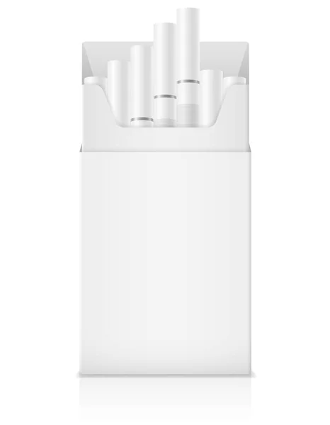 Vorlage Zigarettenschachtel Mit Weißem Filtervektor Illustration Isoliert Auf Dem Hintergrund — Stockvektor