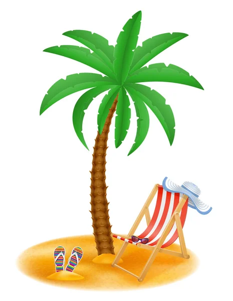 棕榈树和附件的休息股票矢量插图隔离白色背景 — 图库矢量图片