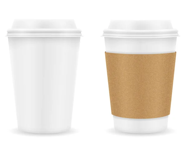 纸杯的咖啡股票矢量插图孤立的白色背景 — 图库矢量图片