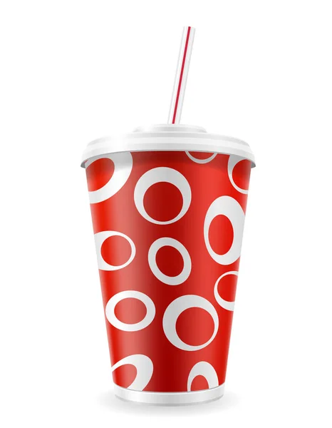 Paper Cup Soda Stock Vector Illustration Isolated White Background — Stock Vector