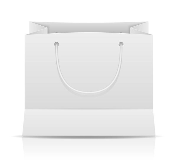 white paper shopping bag stock vector illustration isolated on background