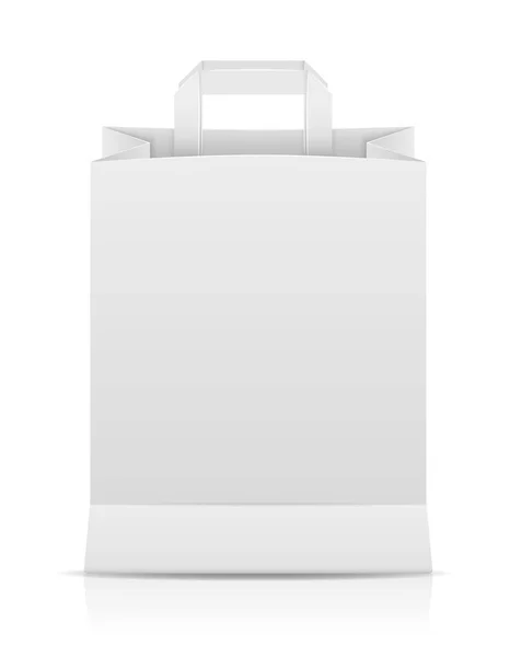 Papier Blanc Sac Provisions Illustration Vectorielle Stock Isolé Sur Fond — Image vectorielle