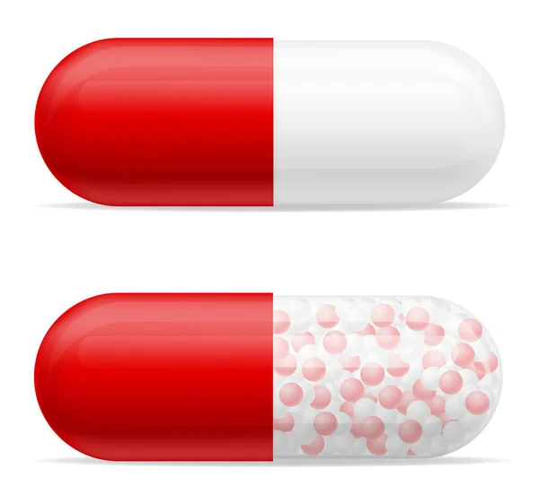 Pastillas Médicas Tabletas Para Tratamiento Enfermedades Stock Vector Ilustración Aislado — Vector de stock