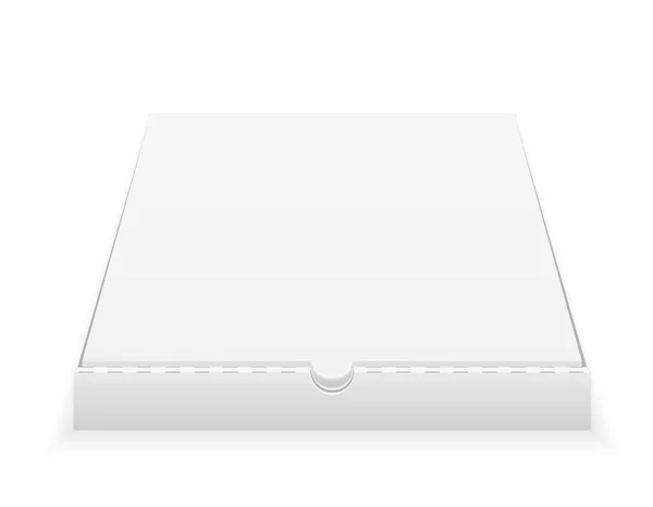 Картонная Коробка Пиццы Пустой Шаблон Векторной Иллюстрации Запаса Изолированы Белом — стоковый вектор