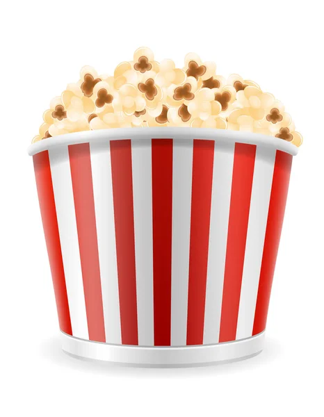 Popcorn Strisce Cartone Pacchetto Stock Vettoriale Illustrazione Isolato Sfondo Bianco — Vettoriale Stock
