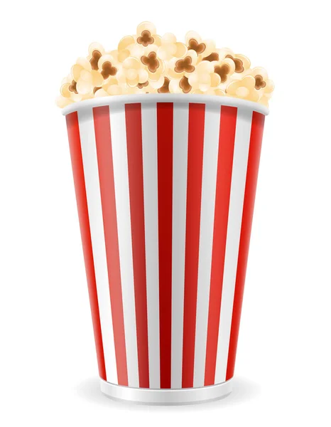Popcorn Pruhované Lepenkové Balíček Akcií Vektorové Ilustrace Izolované Bílém Pozadí — Stockový vektor