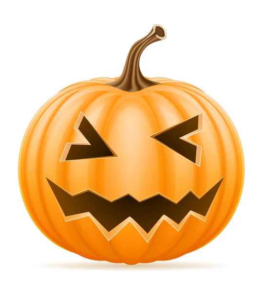 Verschrikkelijk Pompoen Halloween Voorraad Vectorillustratie Geïsoleerd Witte Achtergrond — Stockvector