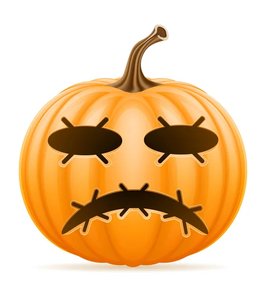 Horrible Pumpkin Halloween Stock Vector Illustration Isolated White Background — Stock Vector