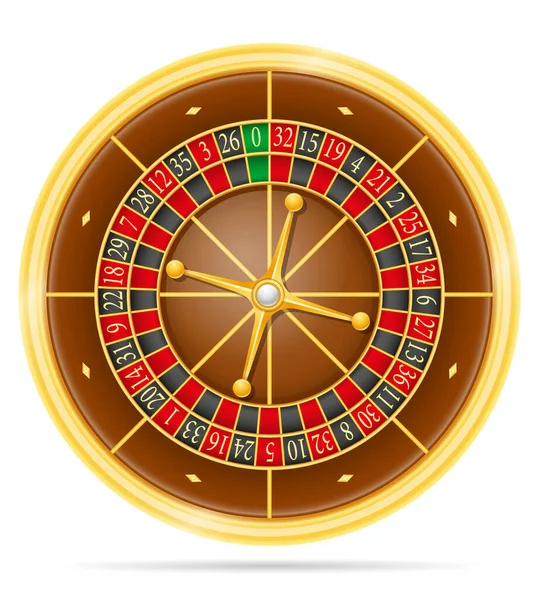 白色背景上孤立的赌场轮盘赌股票矢量图 — 图库矢量图片