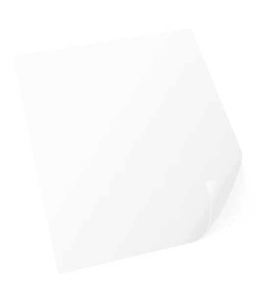 List Papíru Ohnutými Rohy Vektorové Ilustrace Izolované Bílém Pozadí — Stockový vektor