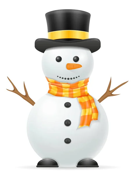 クリスマス雪だるま株式ベクトル イラスト白背景に分離 — ストックベクタ
