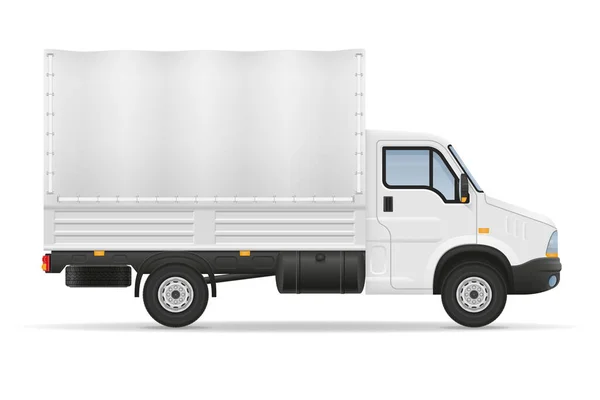 貨物商品株式ベクトル イラスト白い背景で隔離の輸送のための小型トラック トラック — ストックベクタ